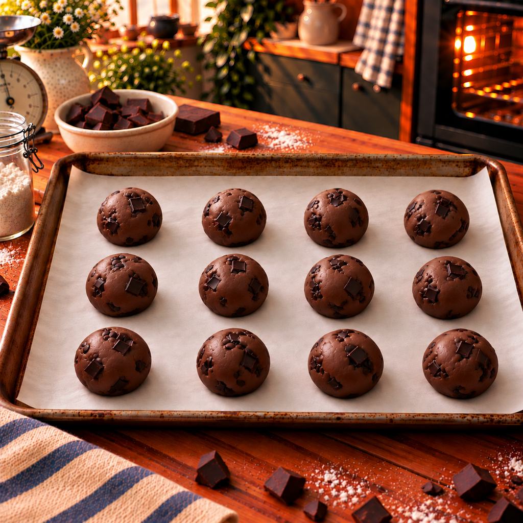 Double Chocolate Chip – מארז 12 עוגיות שוקולד צ׳יפס דאבל שוקולד לאפייה ביתית