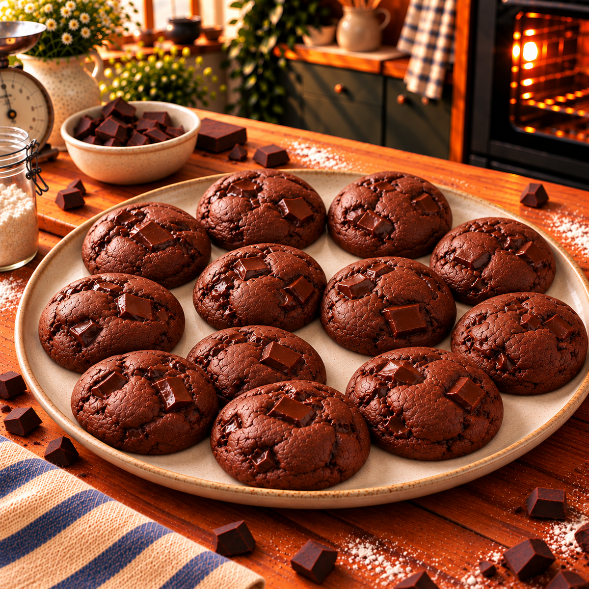 Double Chocolate Chip – מארז 12 עוגיות שוקולד צ׳יפס דאבל שוקולד לאפייה ביתית